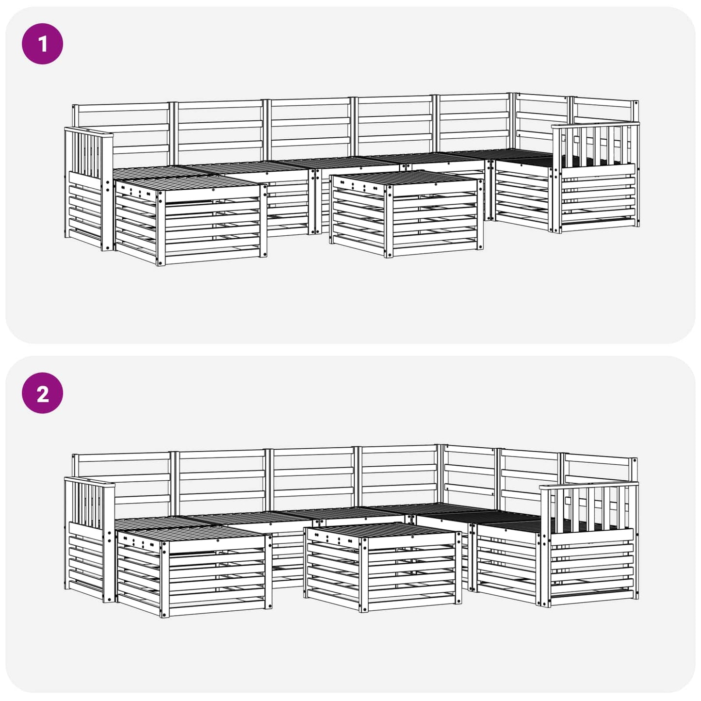 Outdoor-Sofagarnitur 8 pcs Natur Massivholz Akazie
