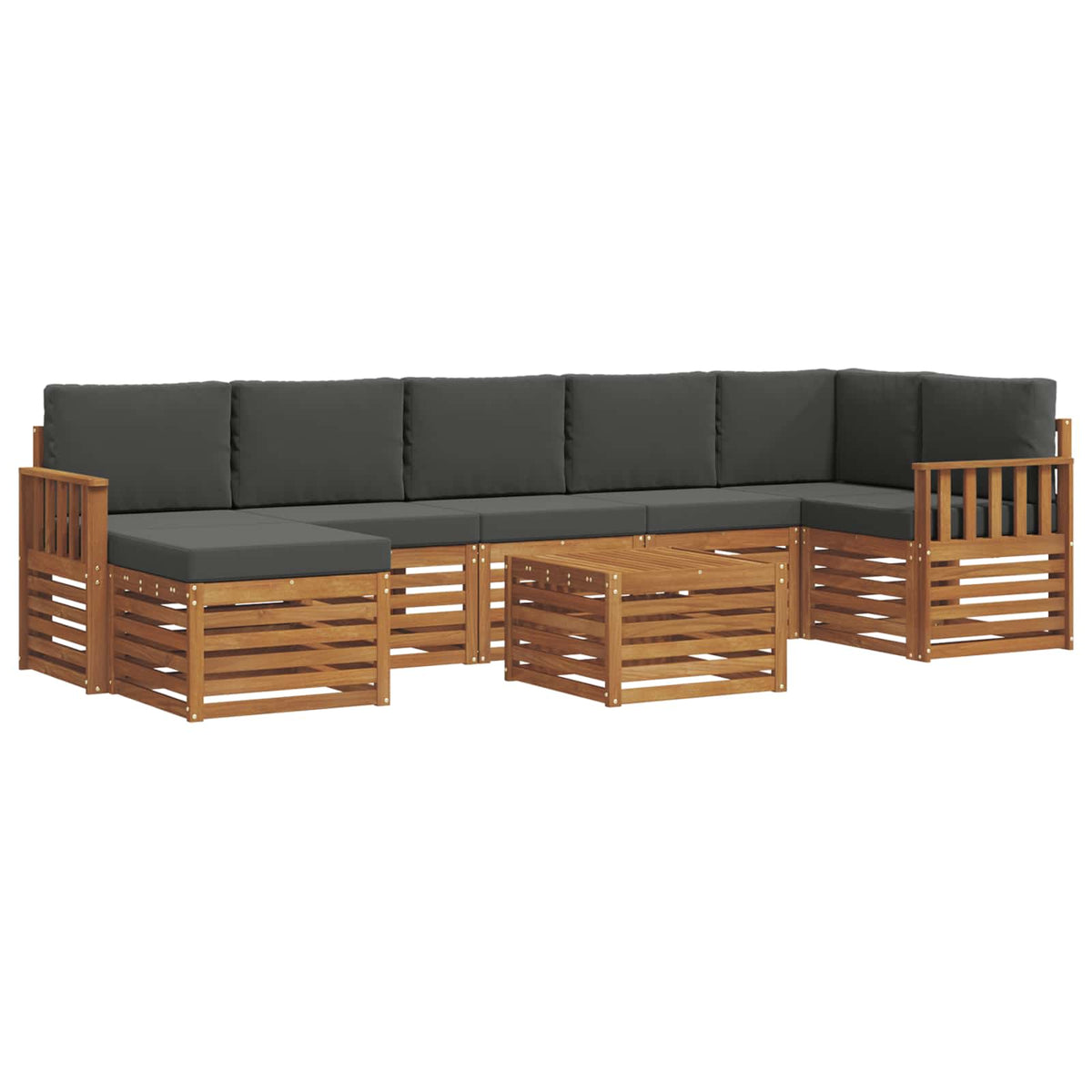Outdoor-Sofagarnitur 8 stk. Natur und Anthrazit