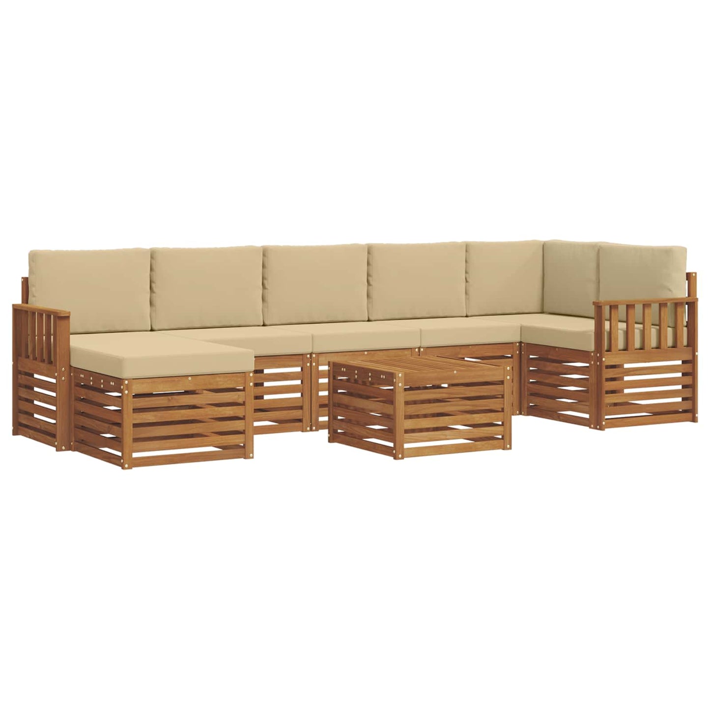 Outdoor-Sofagarnitur 8 stk. Natur und Beige
