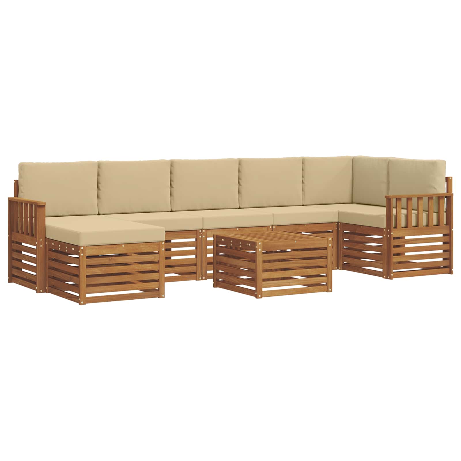 Outdoor-Sofagarnitur 8 stk. Natur und Beige