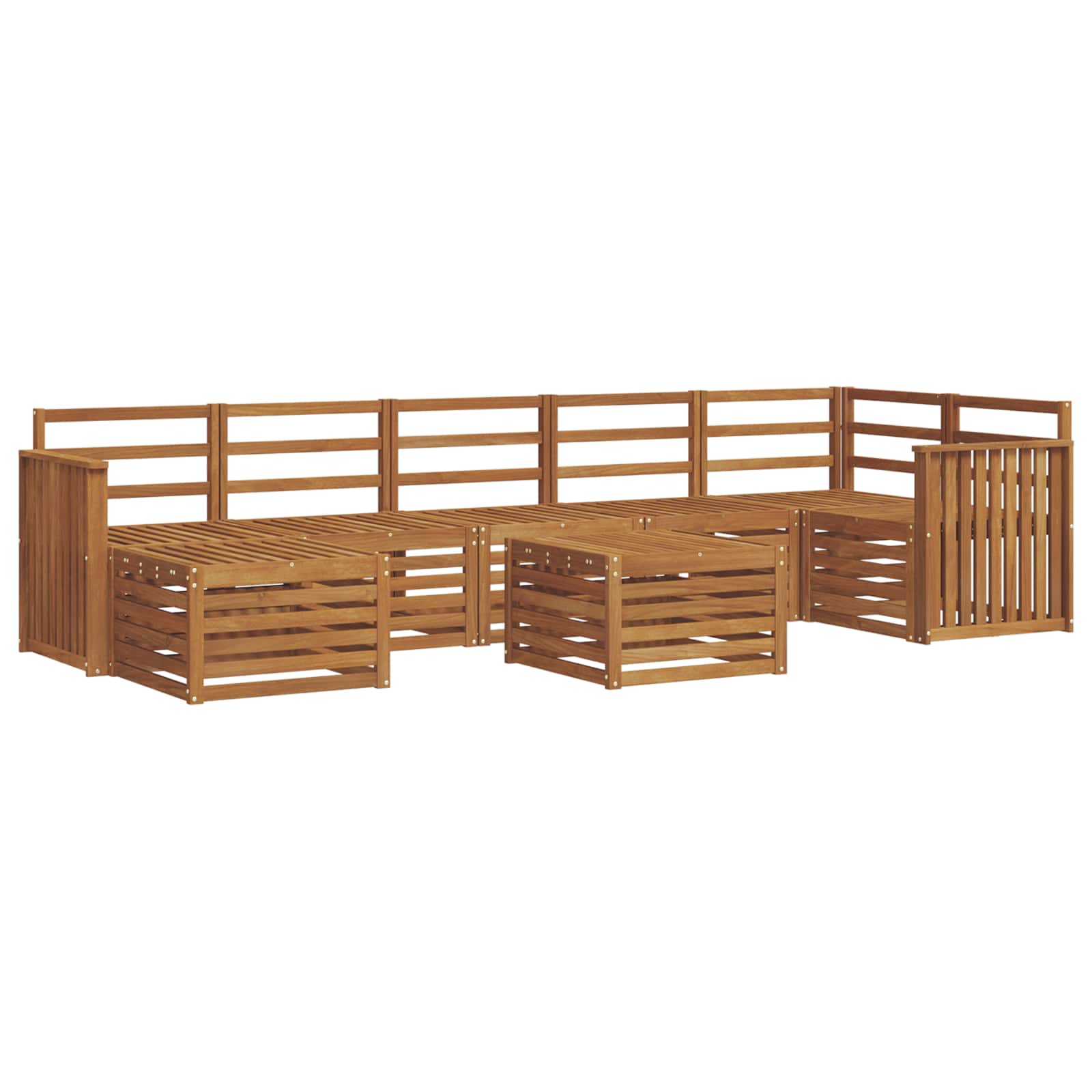 Outdoor-Sofagarnitur 8 pcs Natur Massivholz Akazie