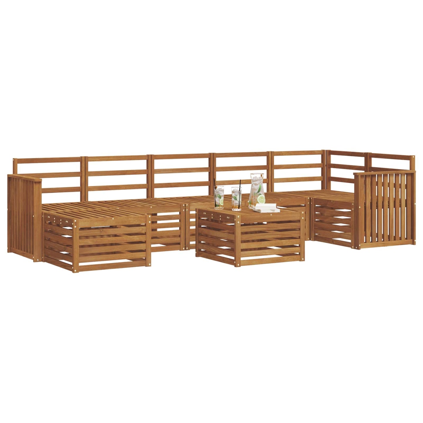 Outdoor-Sofagarnitur 8 pcs Natur Massivholz Akazie