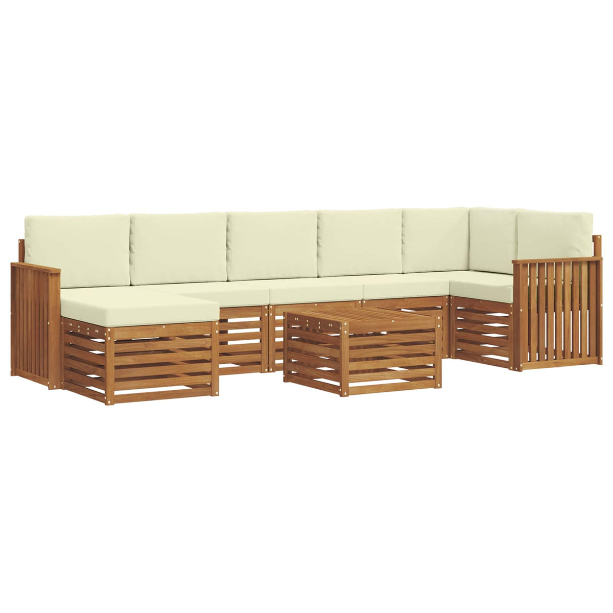 Outdoor-Sofagarnitur 8 stk. Natur und Creme