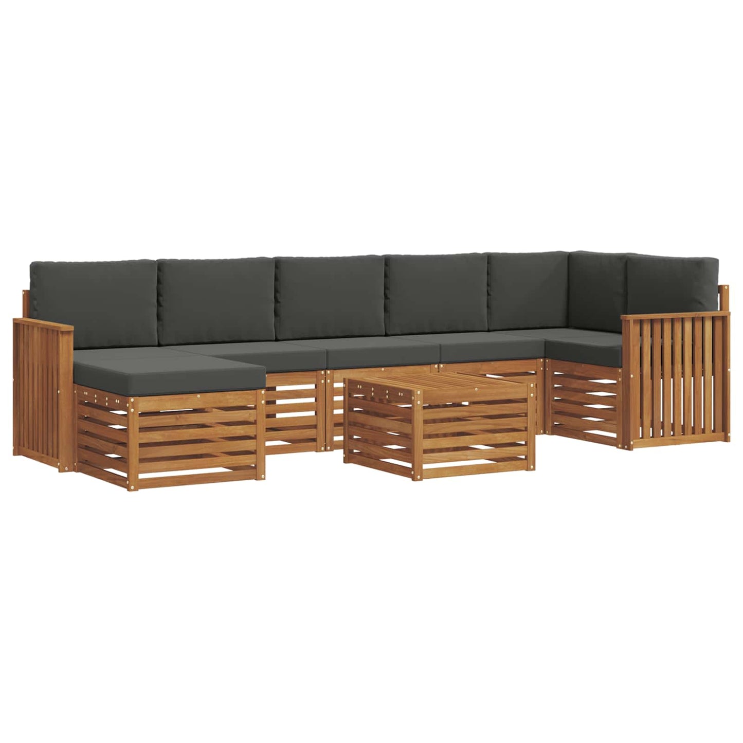 Outdoor-Sofagarnitur 8 stk. Natur und Anthrazit