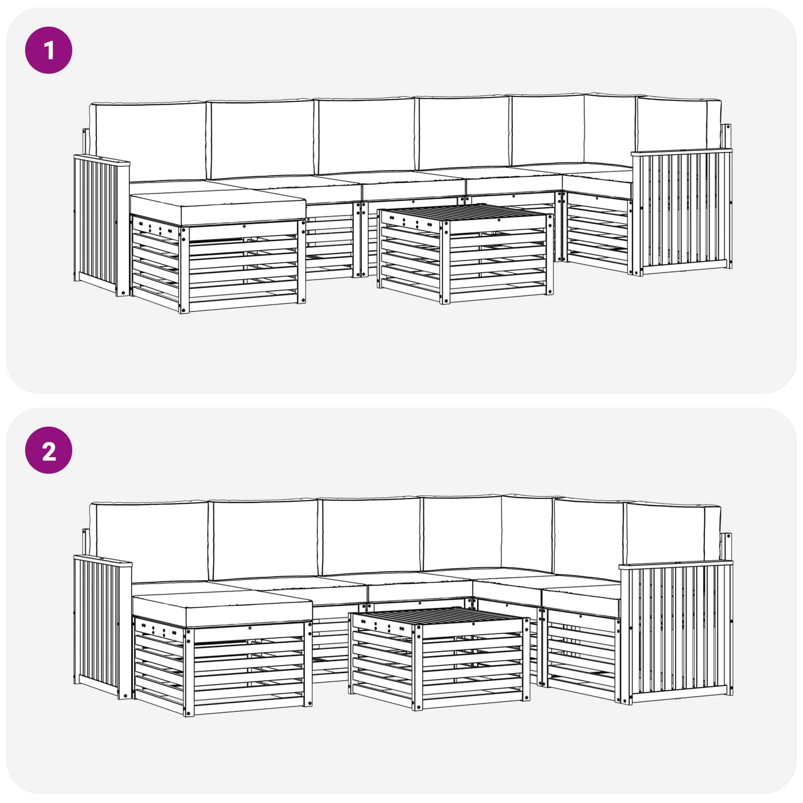 Outdoor-Sofagarnitur 8 stk. Natur und Anthrazit
