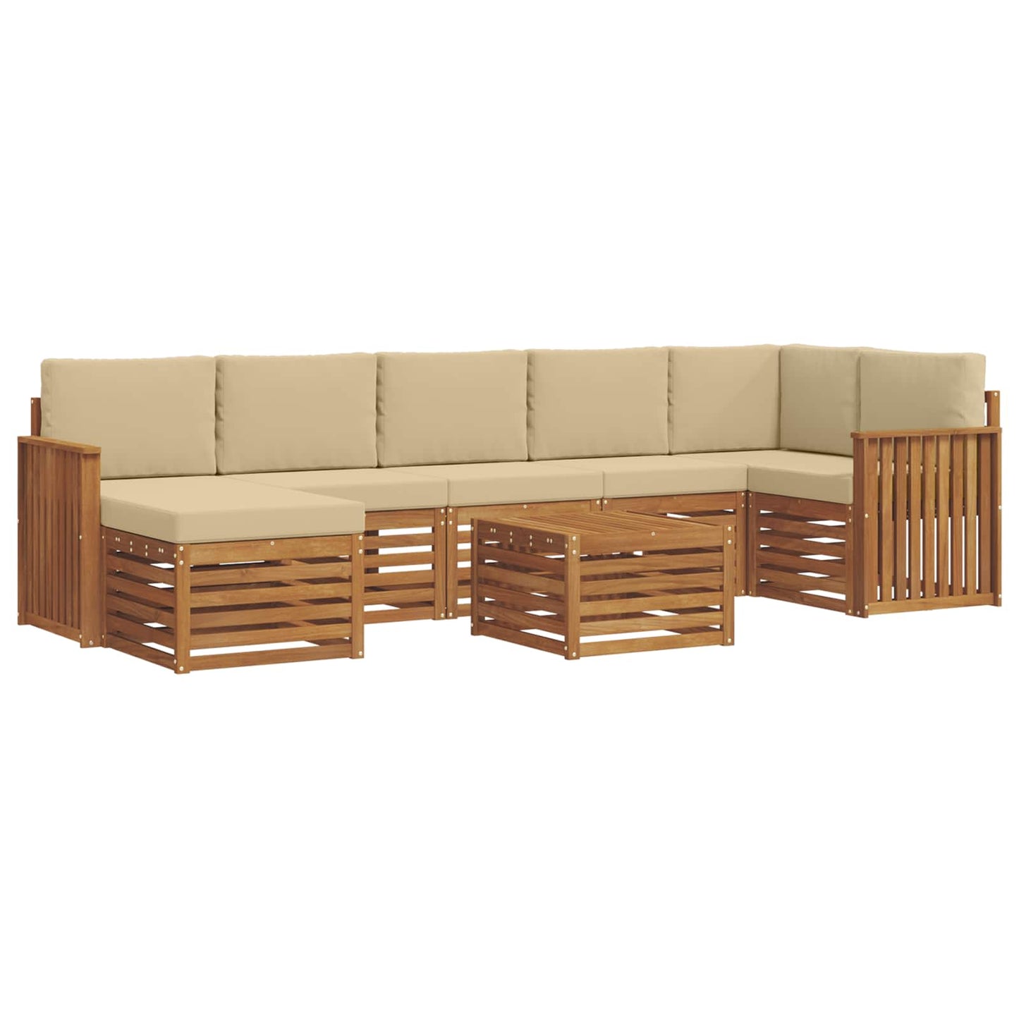 Outdoor-Sofagarnitur 8 stk. Natur und Beige