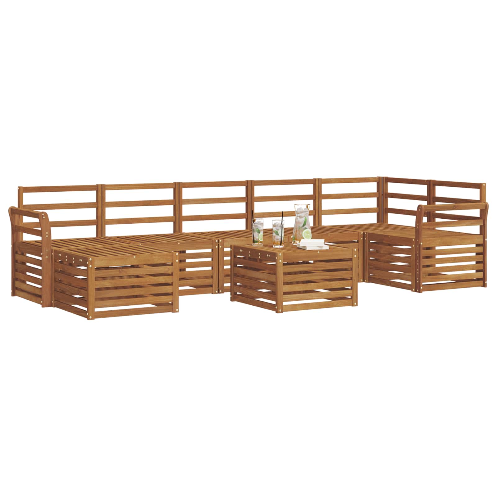 Outdoor-Sofagarnitur 8 pcs Natur Massivholz Akazie