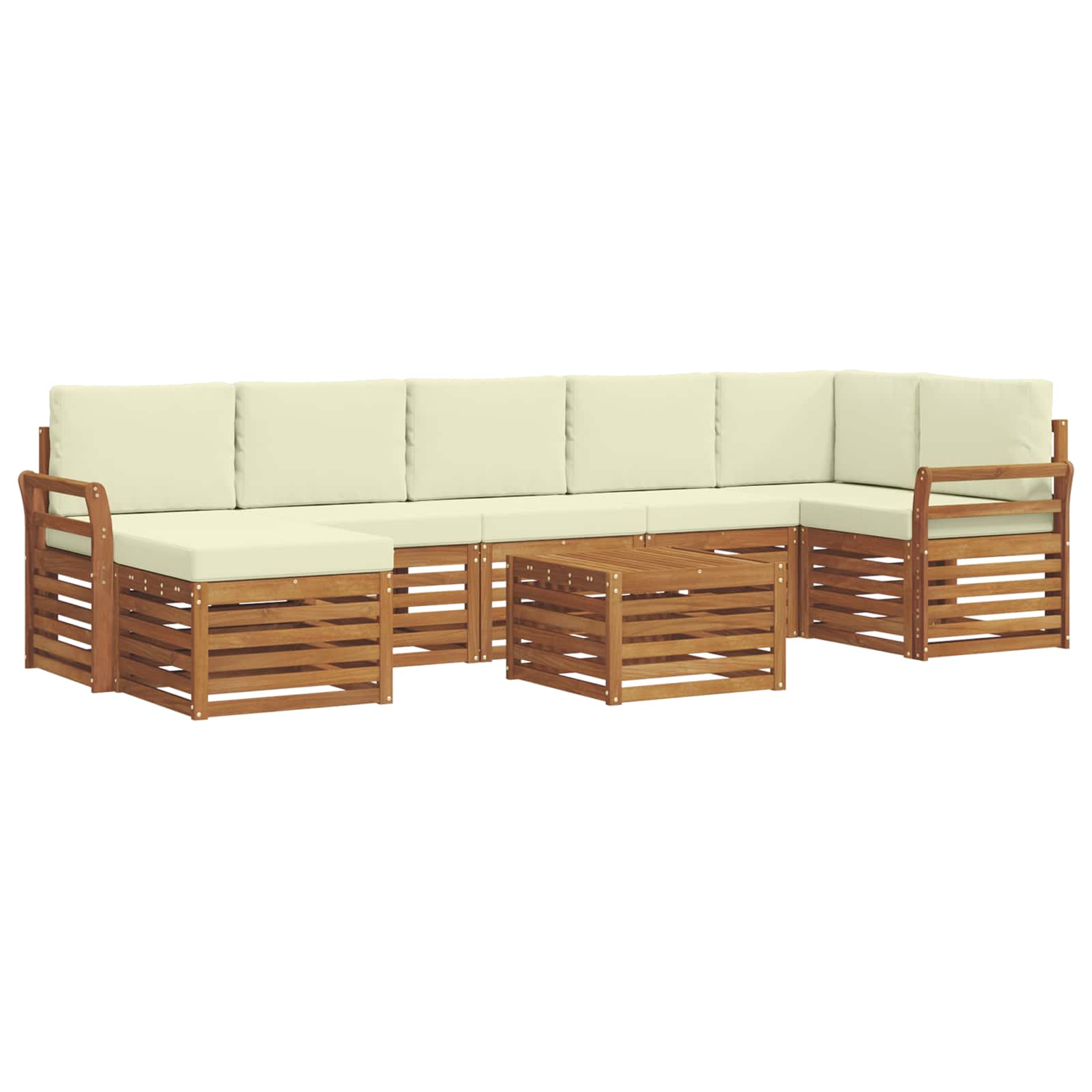 Outdoor-Sofagarnitur 8 stk. Natur und Creme