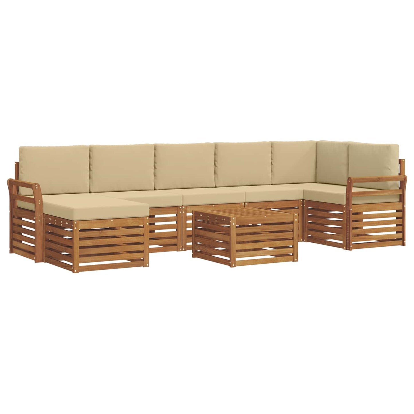 Outdoor-Sofagarnitur 8 stk. Natur und Beige
