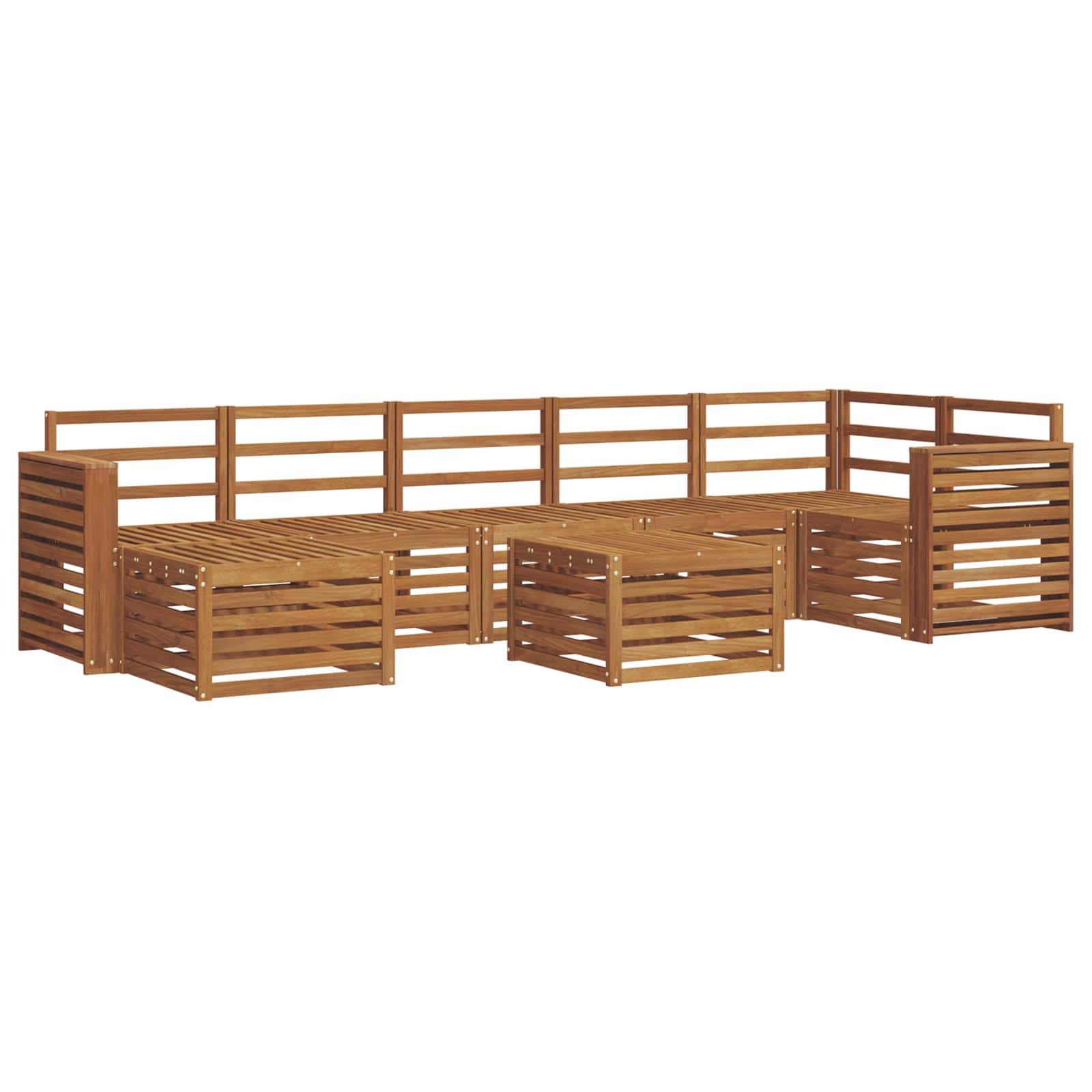 Outdoor-Sofagarnitur 8 pcs Natur Massivholz Akazie
