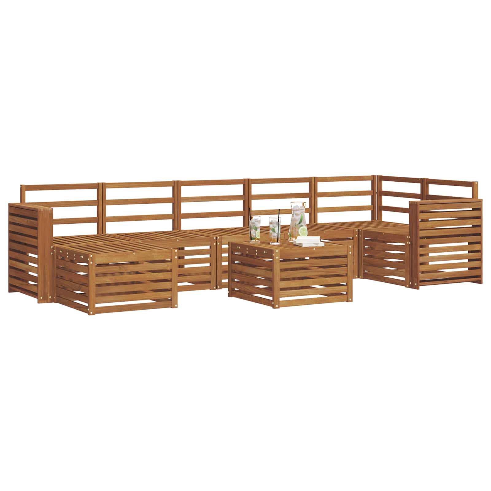 Outdoor-Sofagarnitur 8 pcs Natur Massivholz Akazie