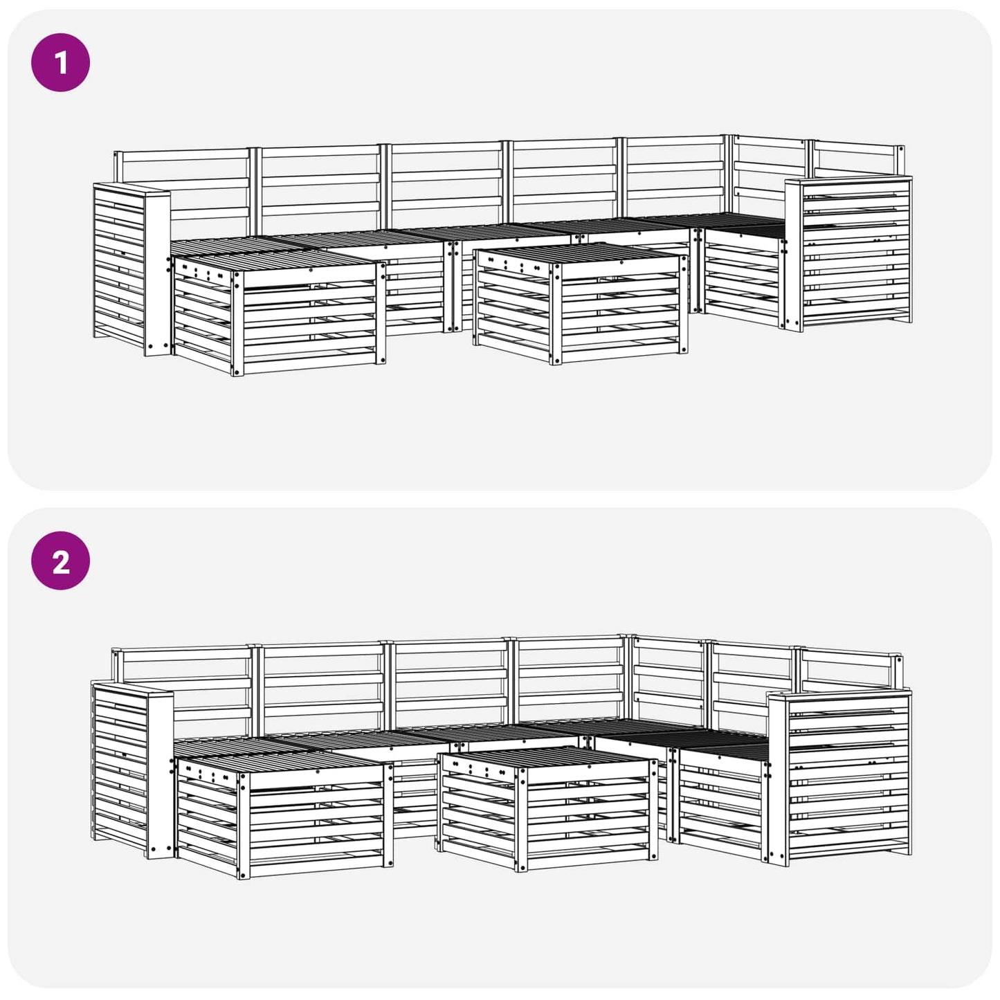 Outdoor-Sofagarnitur 8 pcs Natur Massivholz Akazie