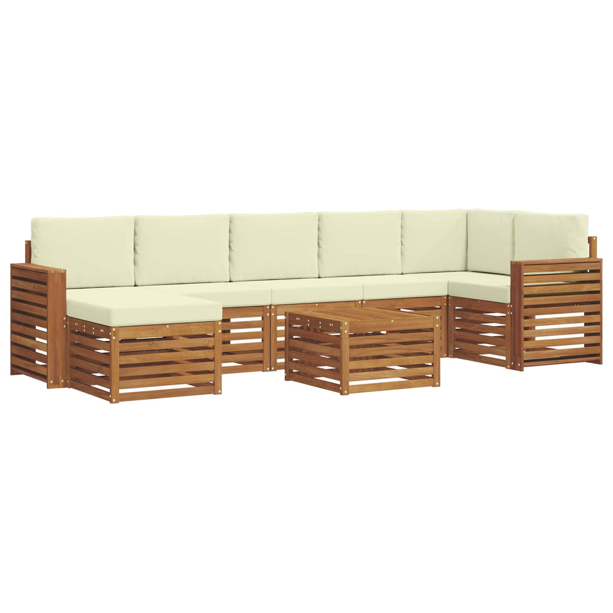Outdoor-Sofagarnitur 8 stk. Natur und Creme