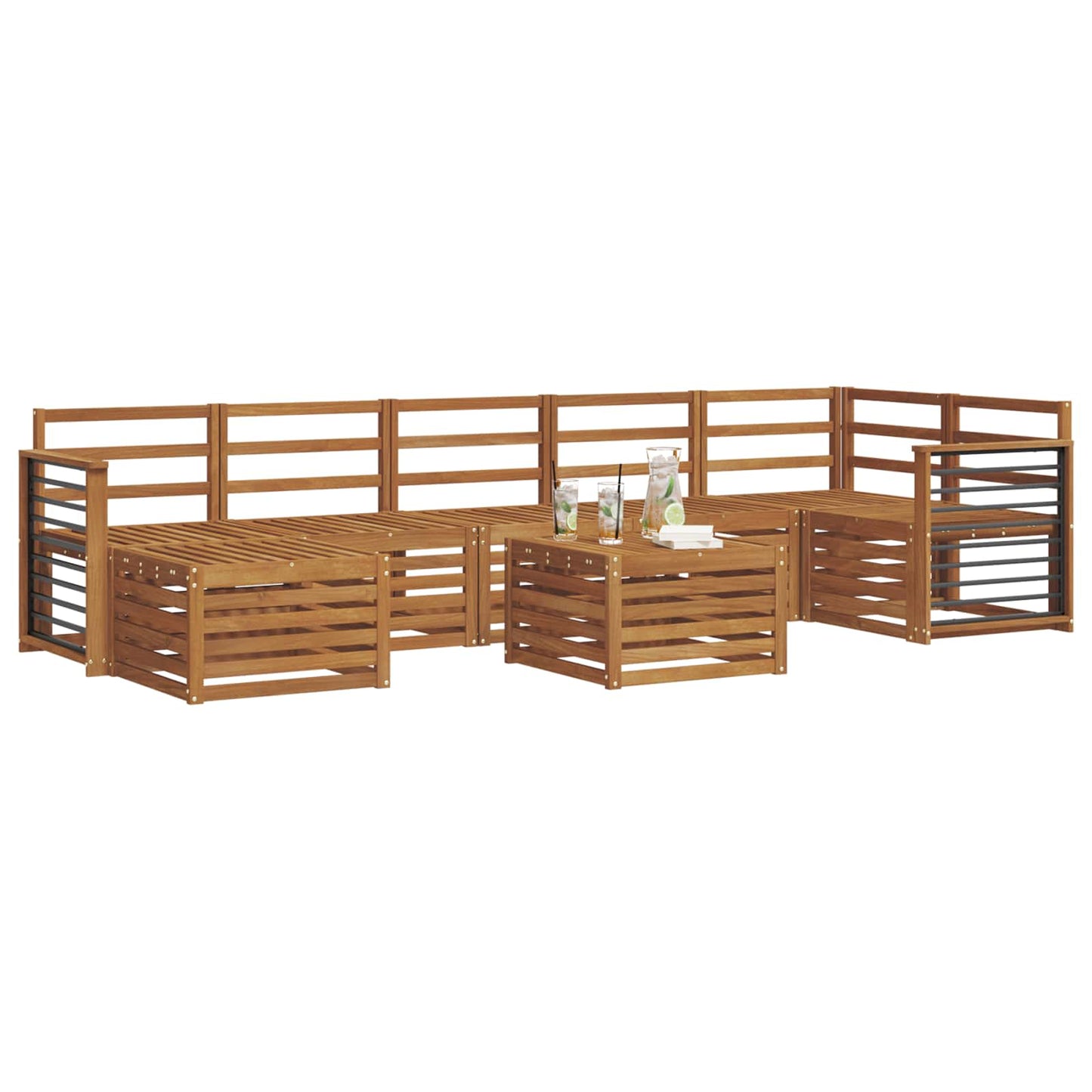 Sofagarnituren 8 pcs Natur Massivholz Akazie