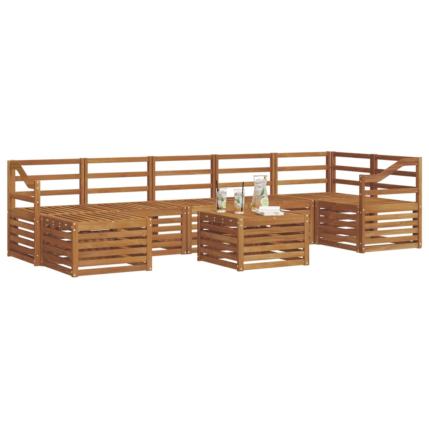 Outdoor-Sofagarnitur 8 pcs Natur Massivholz Akazie