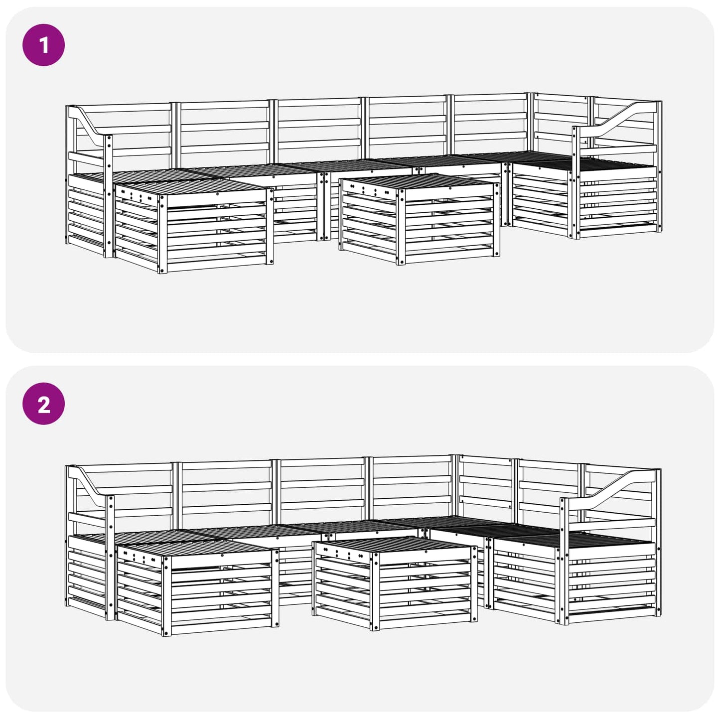Outdoor-Sofagarnitur 8 pcs Natur Massivholz Akazie