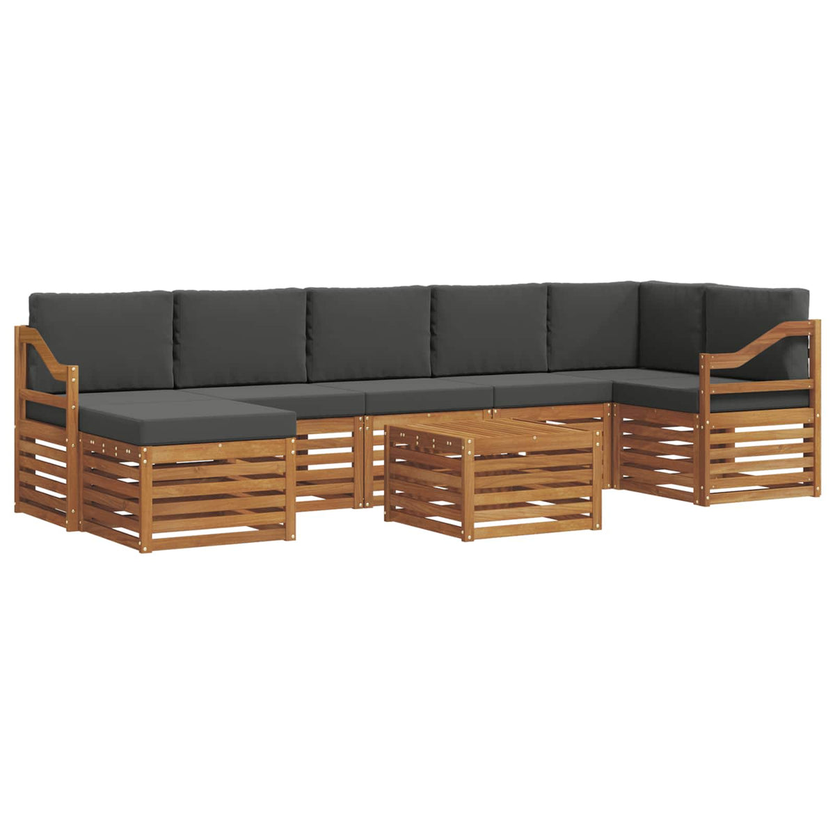 Outdoor-Sofagarnitur 8 stk. Natur und Anthrazit
