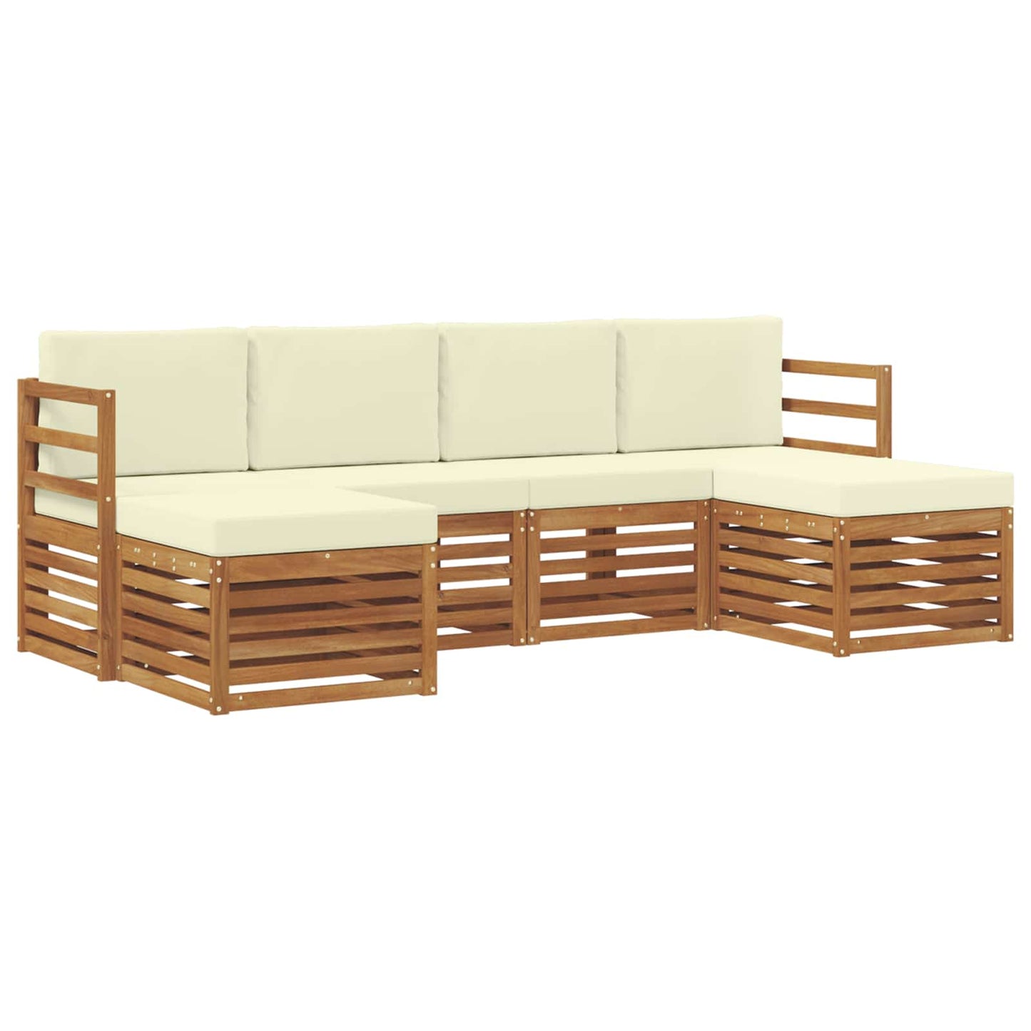 Outdoor-Sofagarnitur 6 stk. Natur und Creme