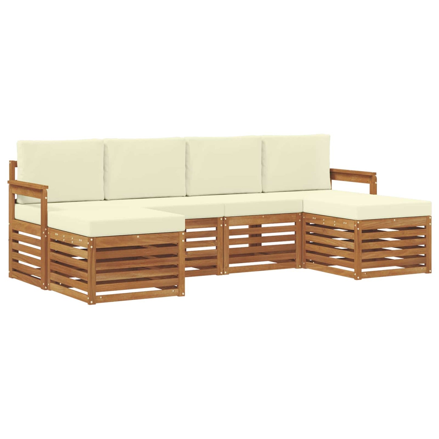 Outdoor-Sofagarnitur 6 stk. Natur und Creme