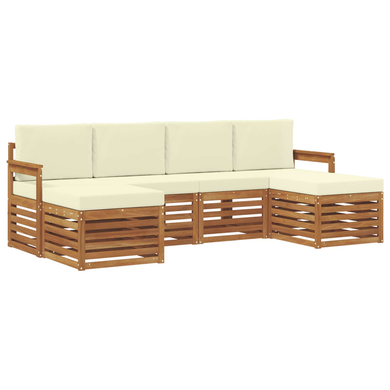 Outdoor-Sofagarnitur 6 stk. Natur und Creme