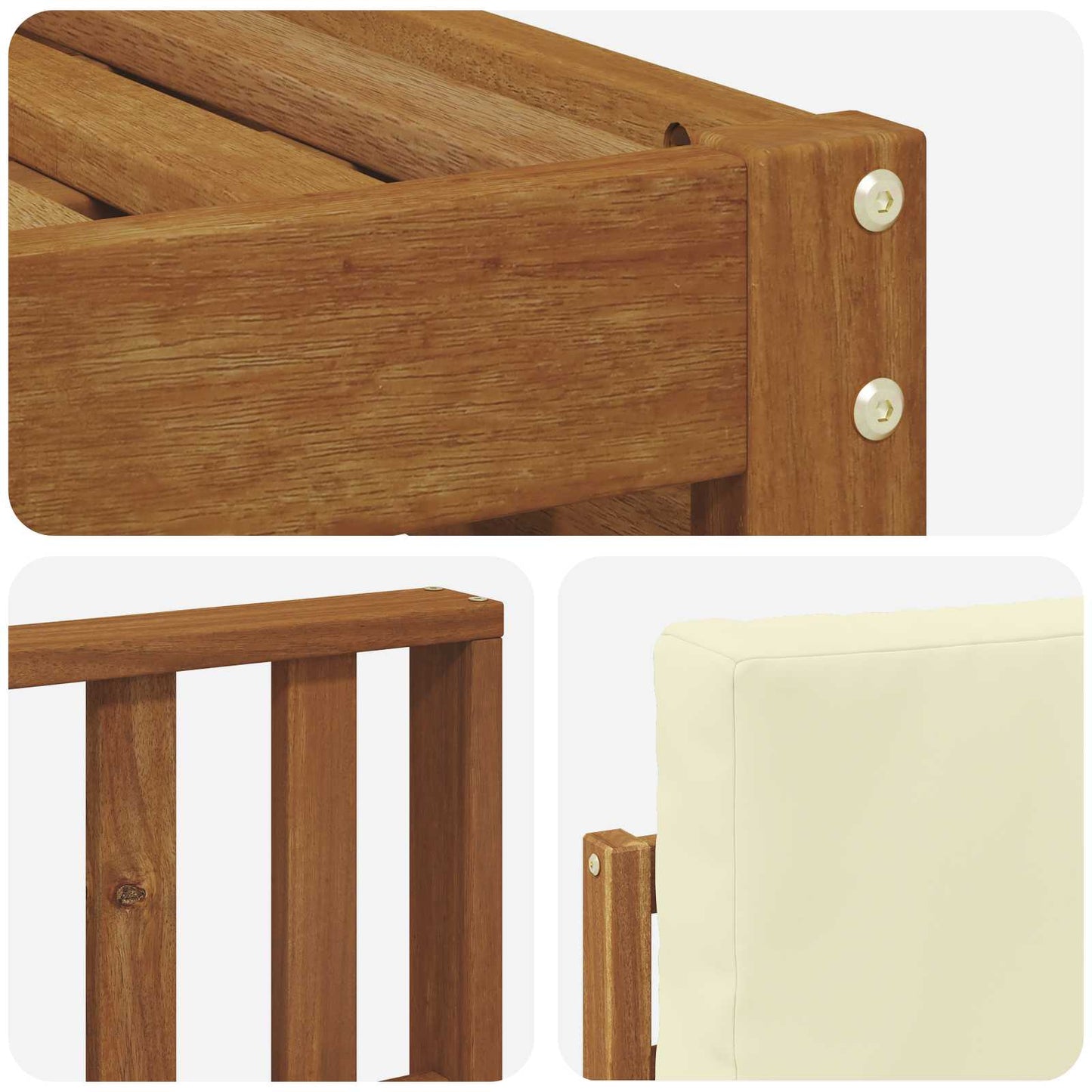 Outdoor-Sofagarnitur 6 stk. Natur und Creme