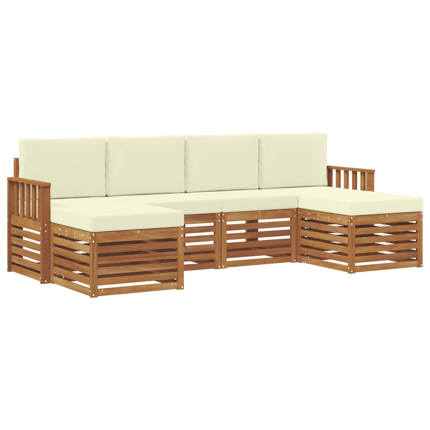 Outdoor-Sofagarnitur 6 stk. Natur und Creme