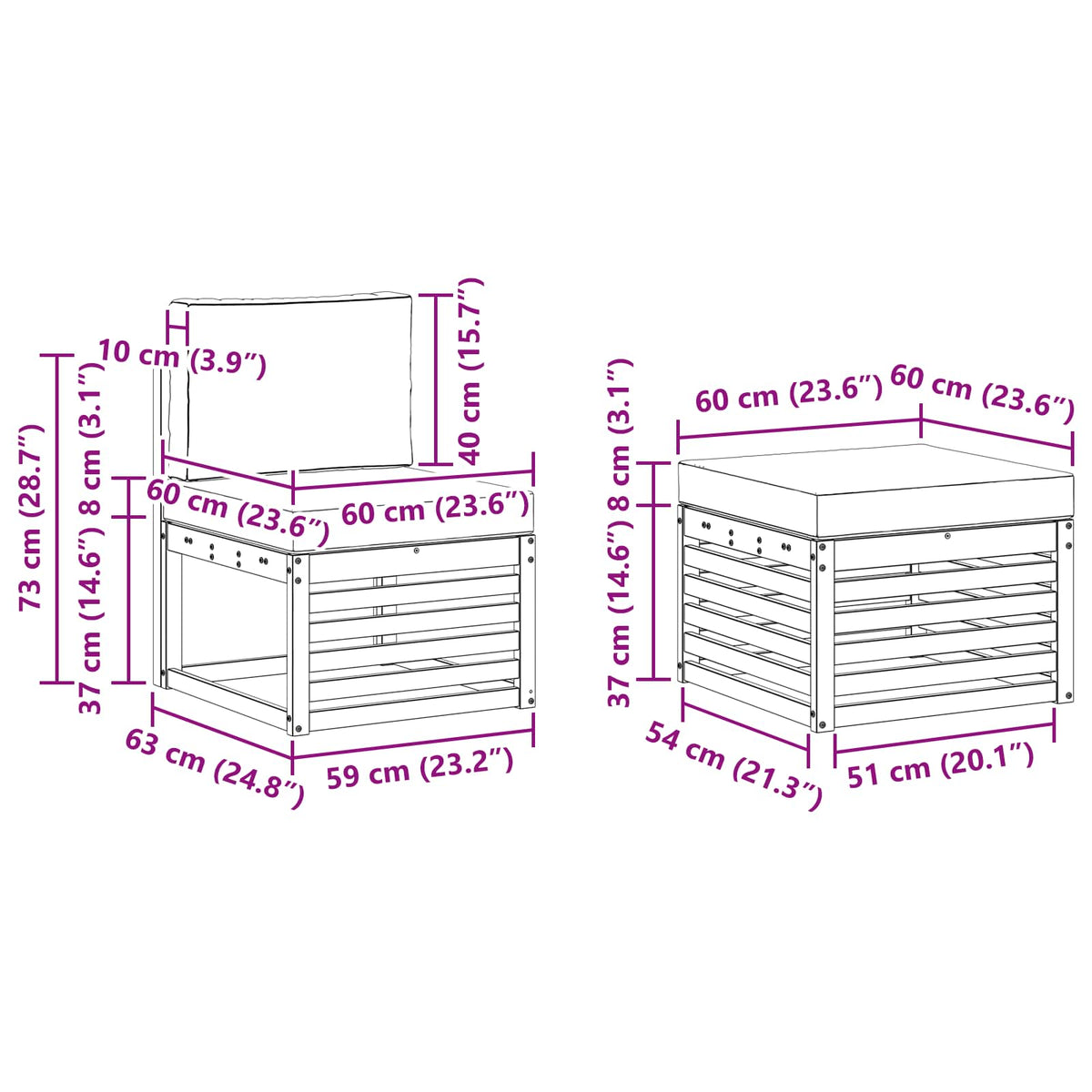 Outdoor-Sofagarnitur 6 stk. Natur und Anthrazit