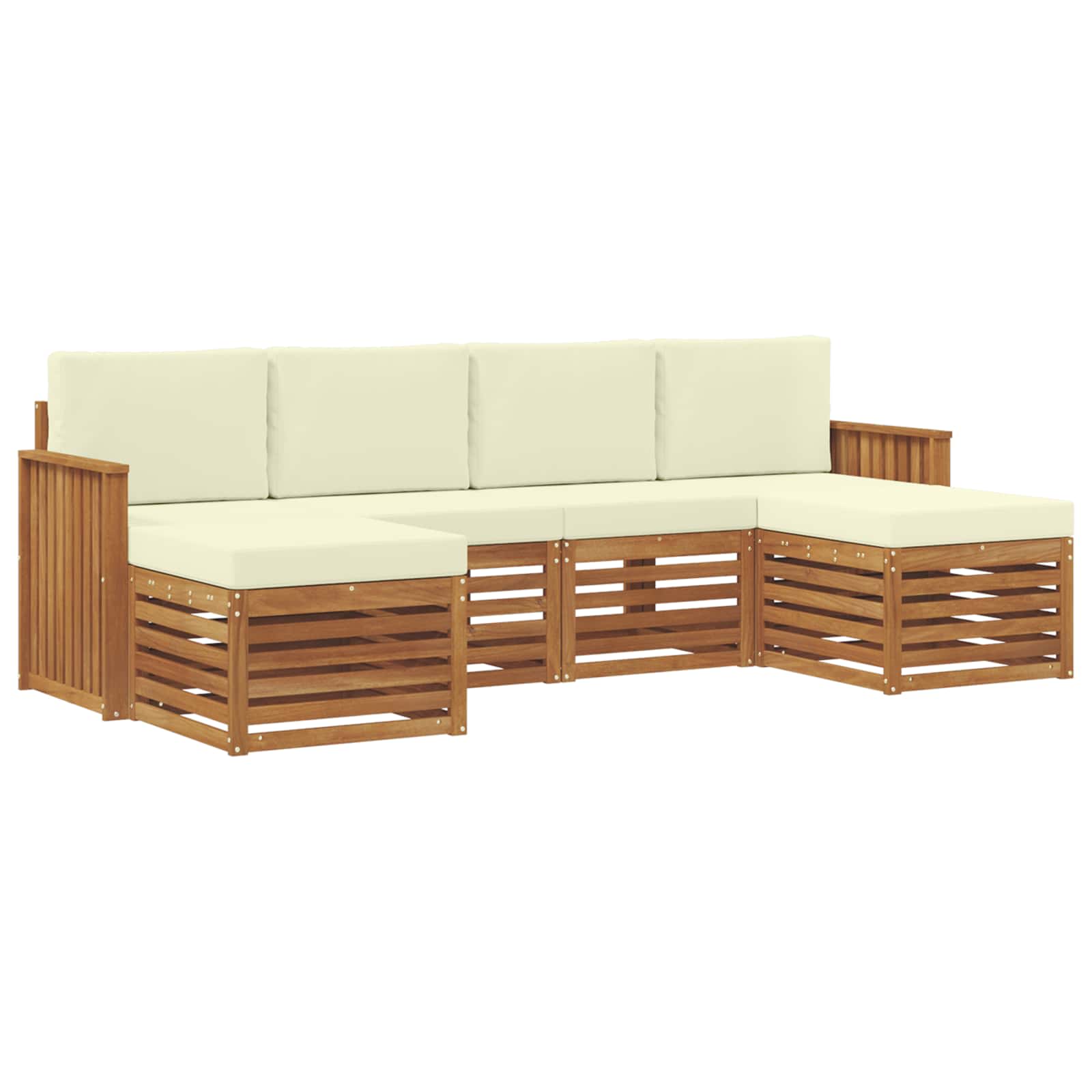 Outdoor-Sofagarnitur 6 stk. Natur und Creme