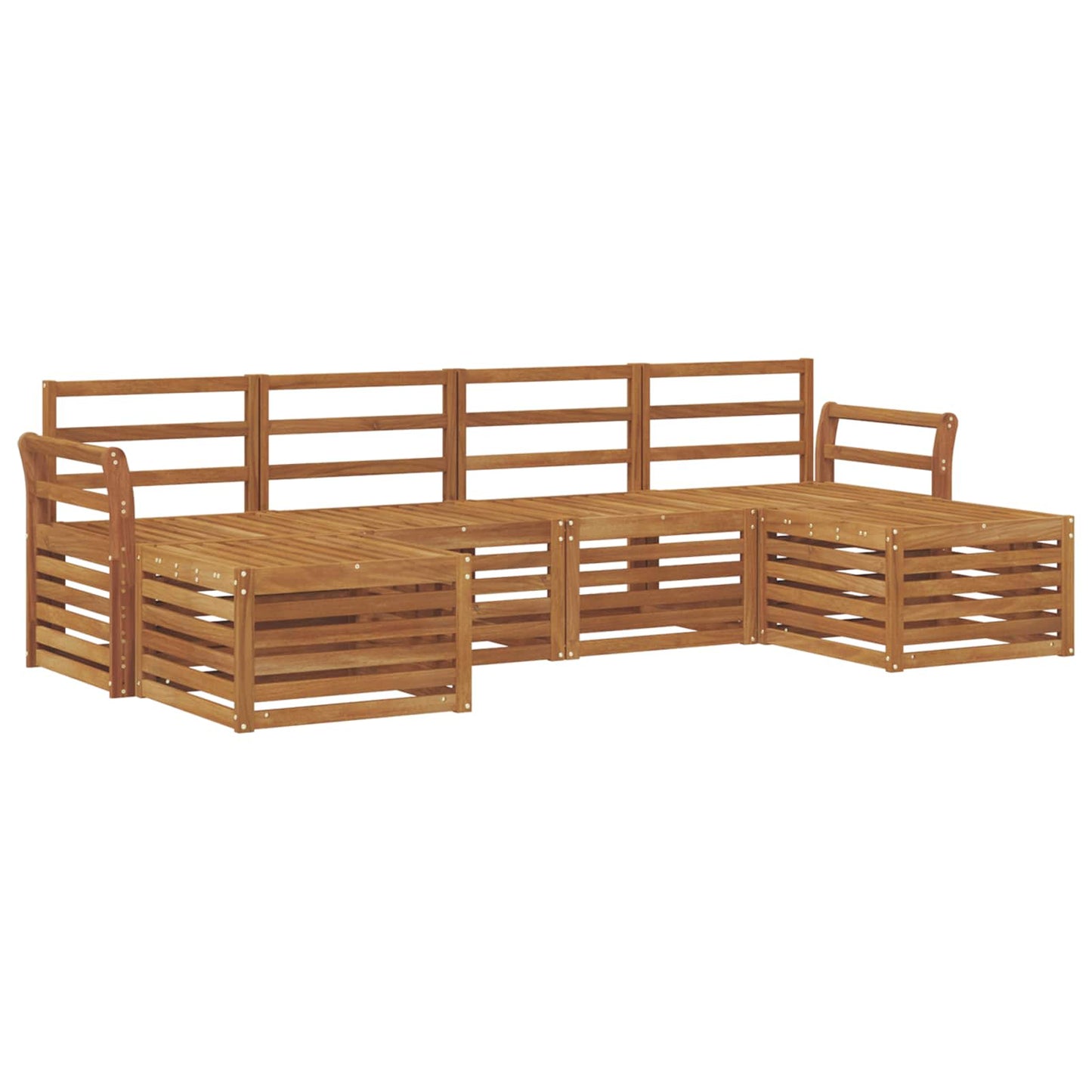 Sofagarnituren 6 pcs Natur Massivholz Akazie