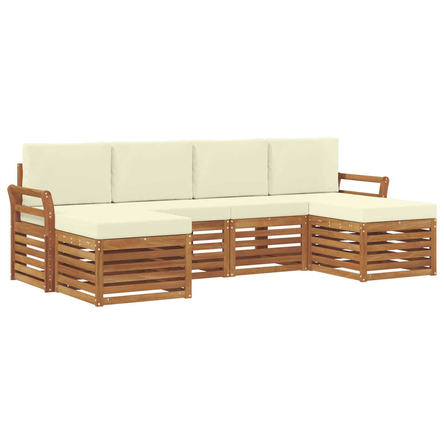 Outdoor-Sofagarnitur 6 stk. Natur und Creme