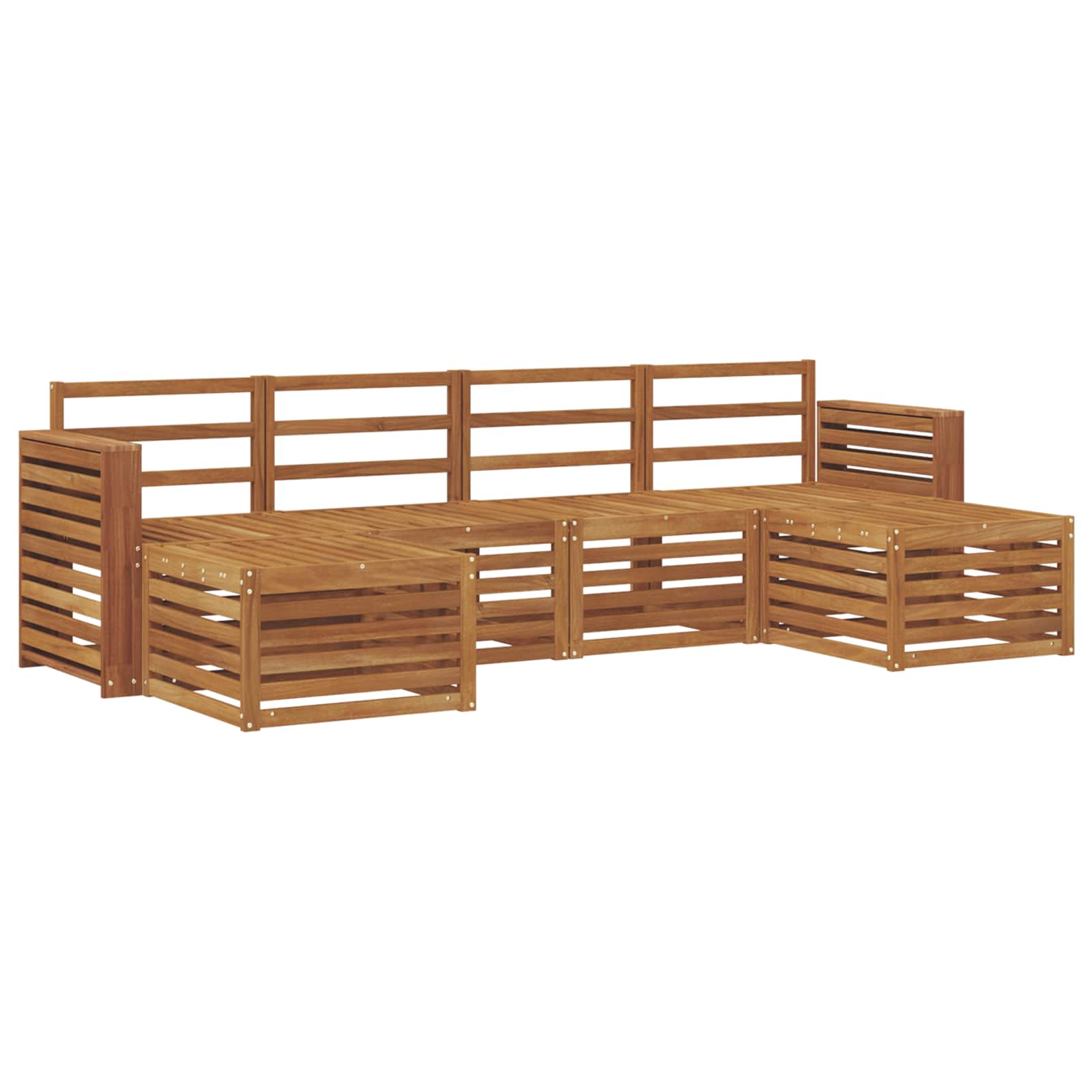 Sofagarnituren 6 pcs Natur Massivholz Akazie