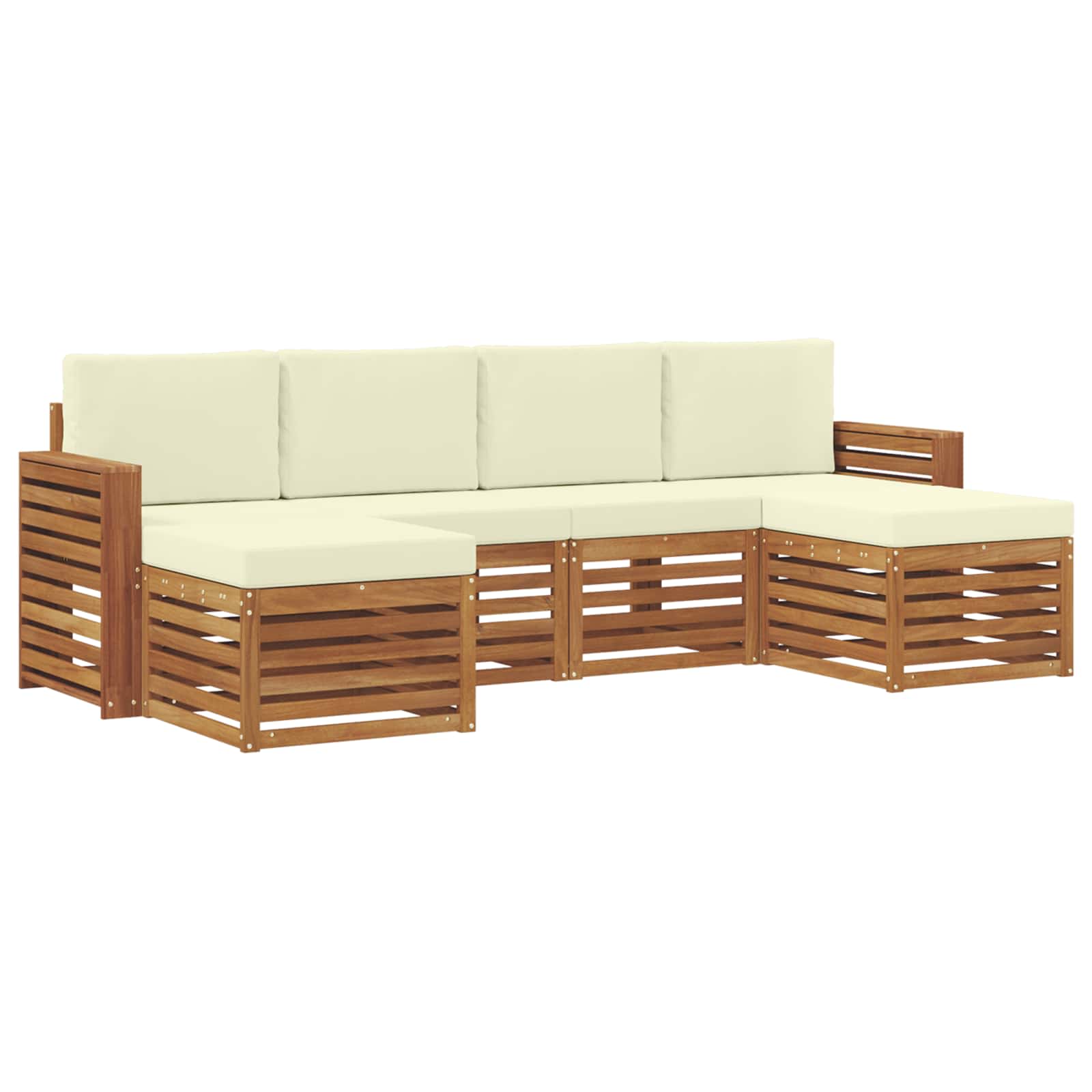 Outdoor-Sofagarnitur 6 stk. Natur und Creme