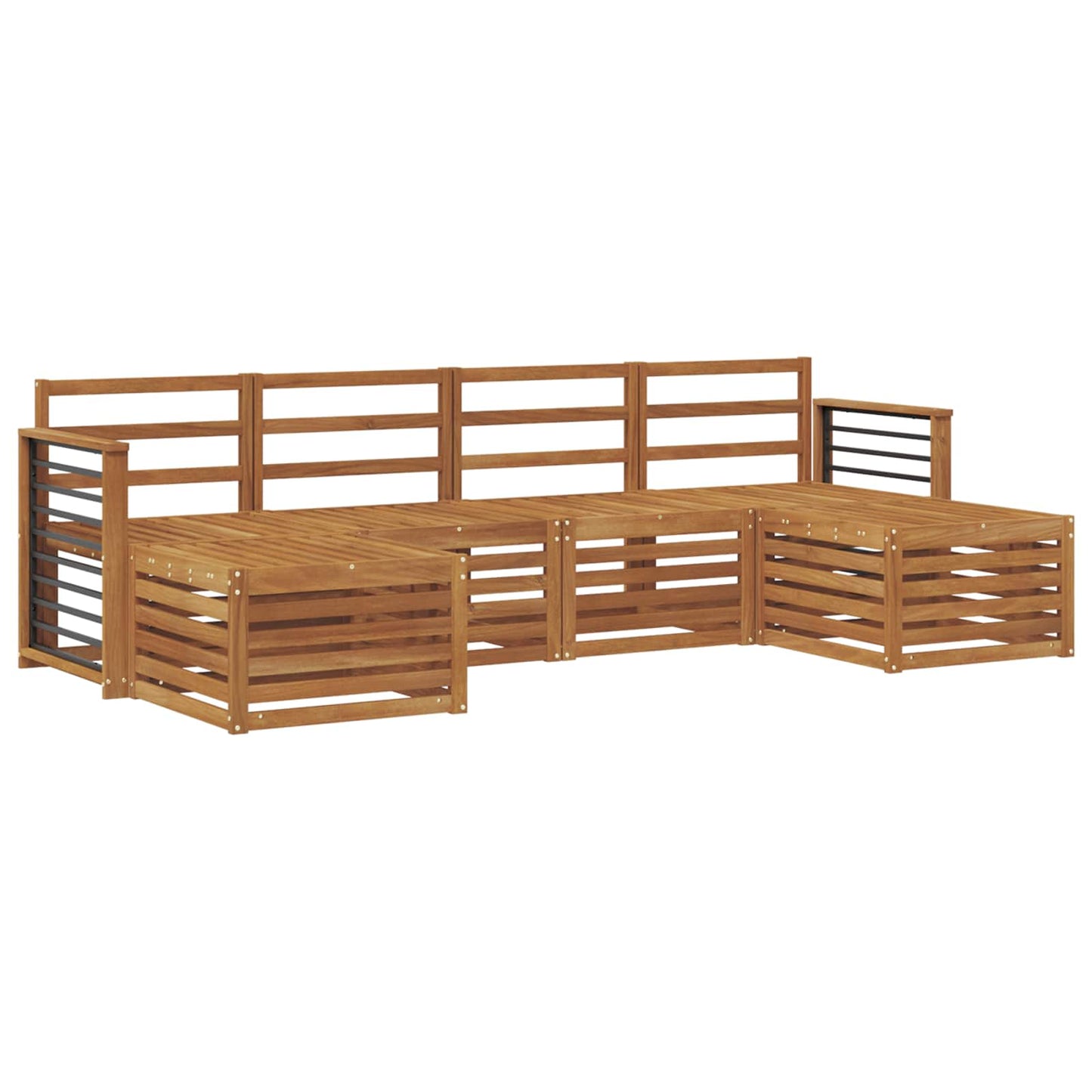 Sofagarnituren 6 pcs Natur Massivholz Akazie
