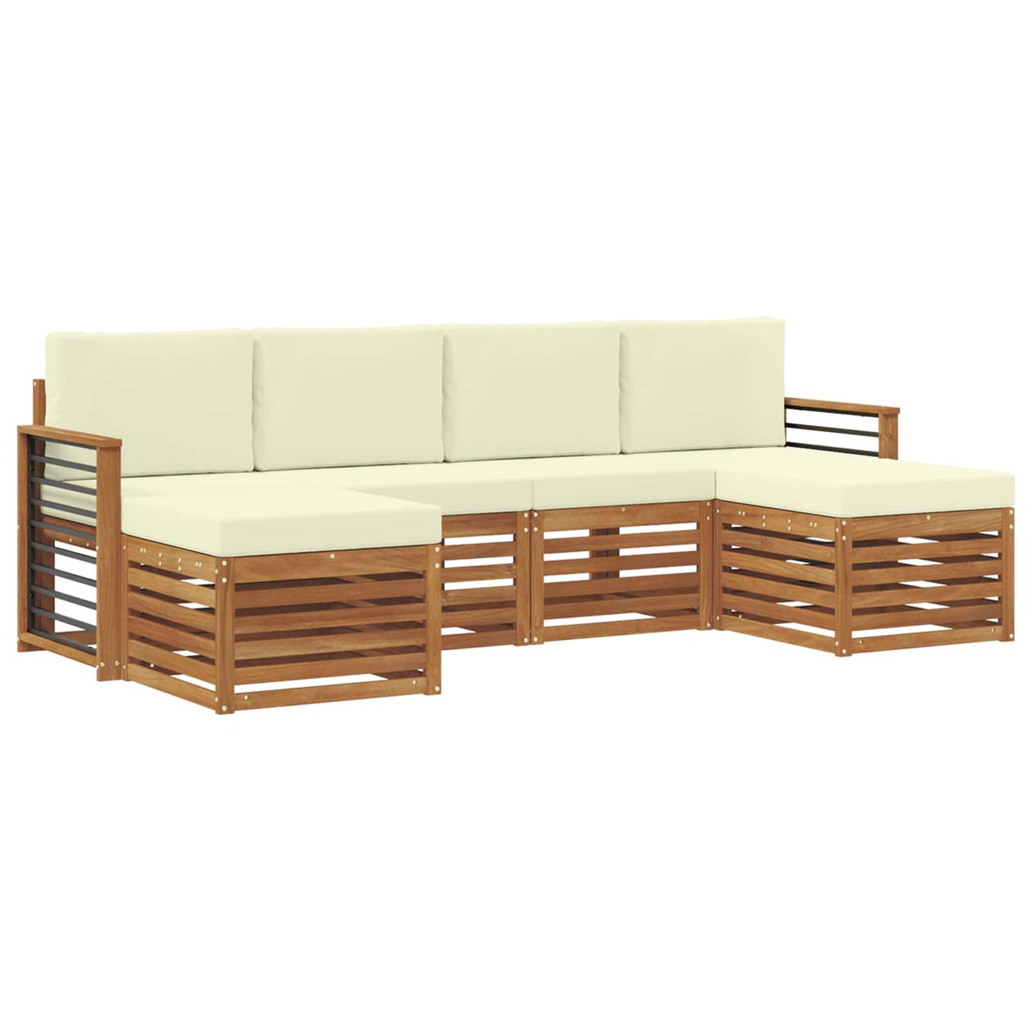 Outdoor-Sofagarnitur 6 stk. Natur und Creme