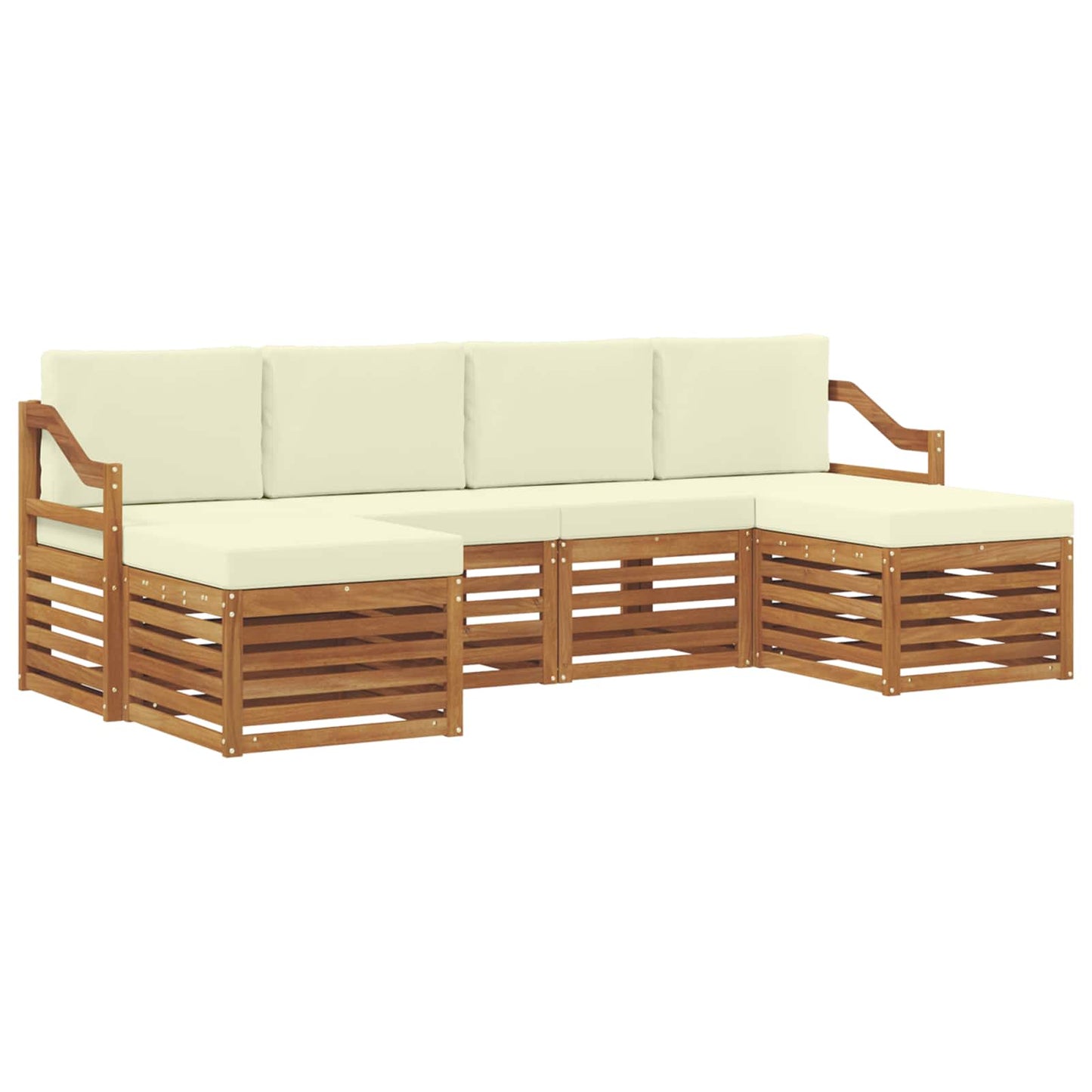 Outdoor-Sofagarnitur 6 stk. Natur und Creme