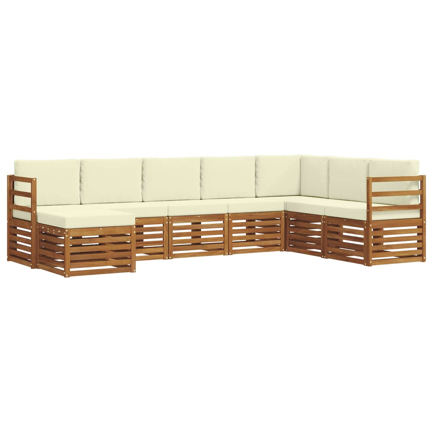 Outdoor-Sofagarnitur 8 stk. Natur und Creme