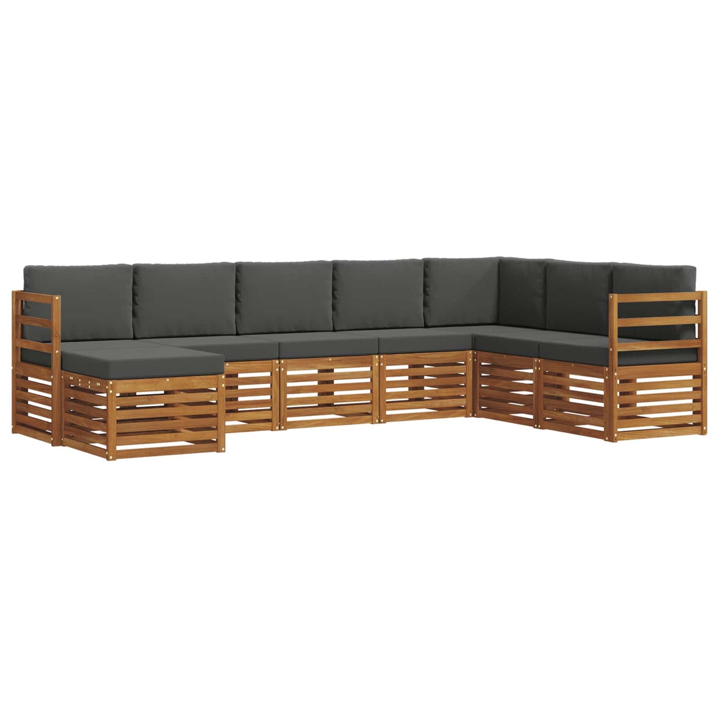 Outdoor-Sofagarnitur mit Kissen 8 pcs Natur und Anthrazit