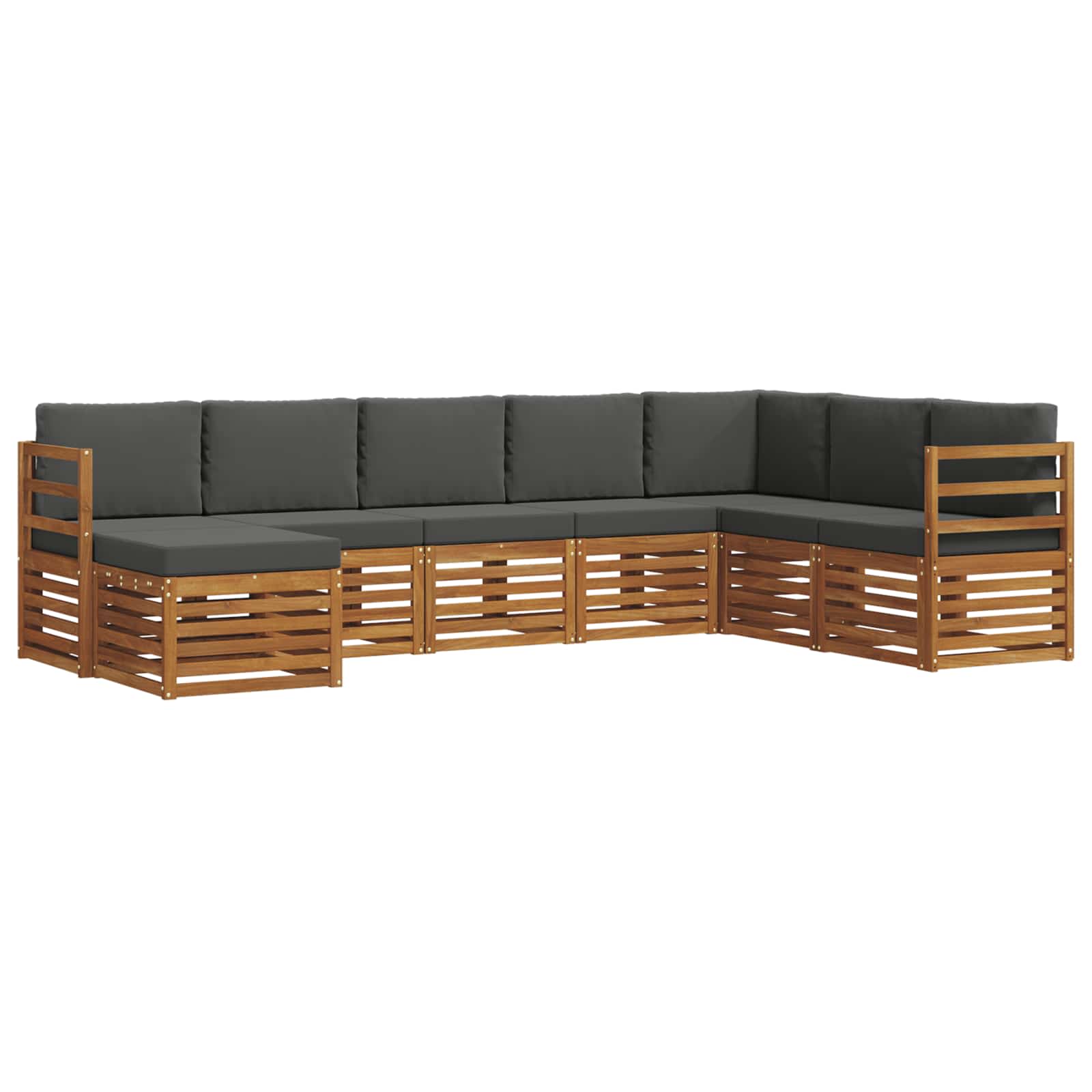 Outdoor-Sofagarnitur mit Kissen 8 pcs Natur und Anthrazit