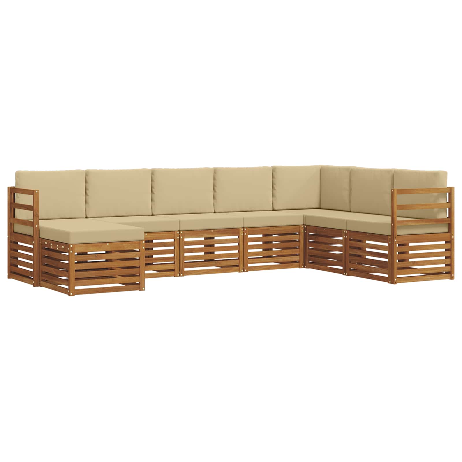Outdoor-Sofagarnitur 8 stk. Natur und Beige
