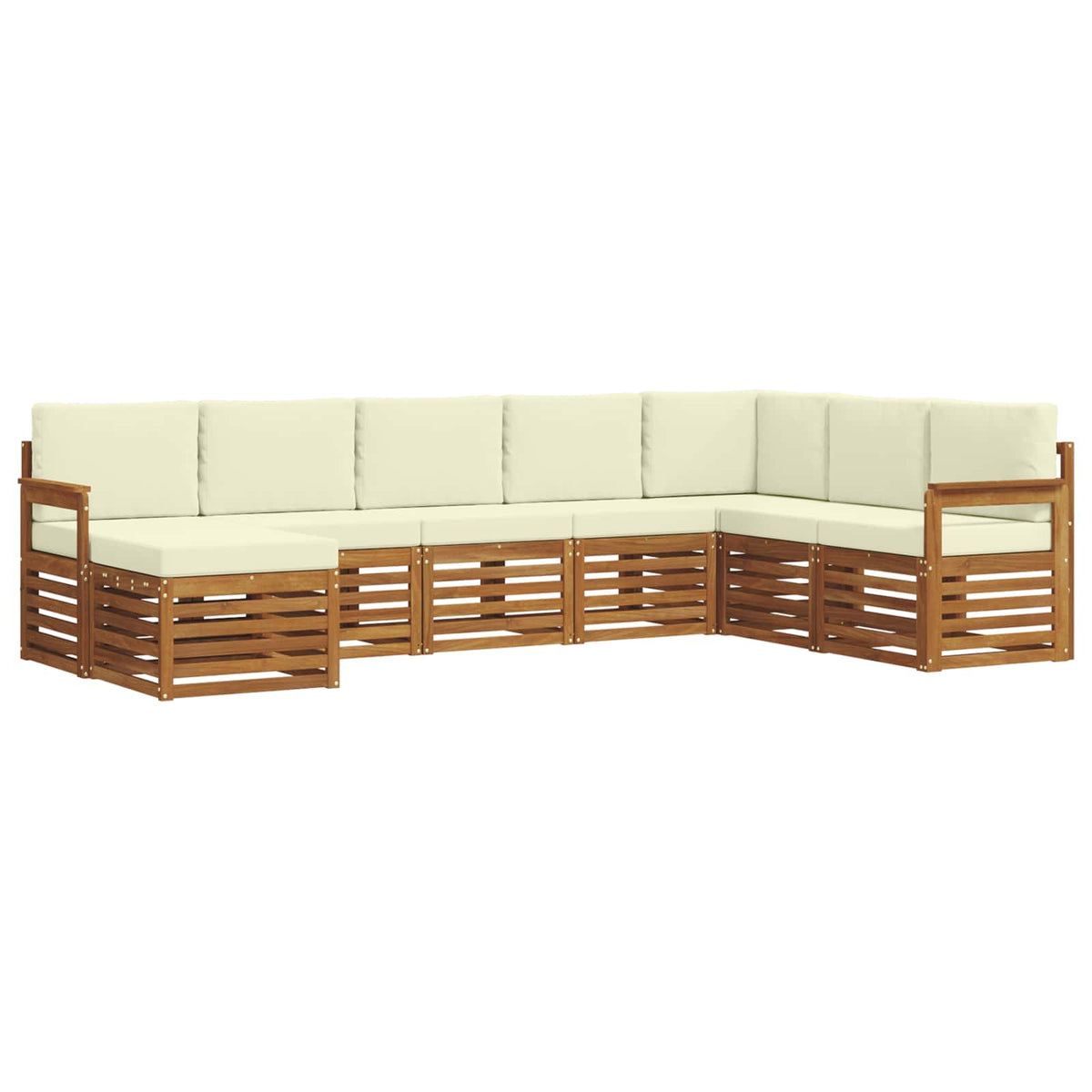 Outdoor-Sofagarnitur 8 stk. Natur und Creme