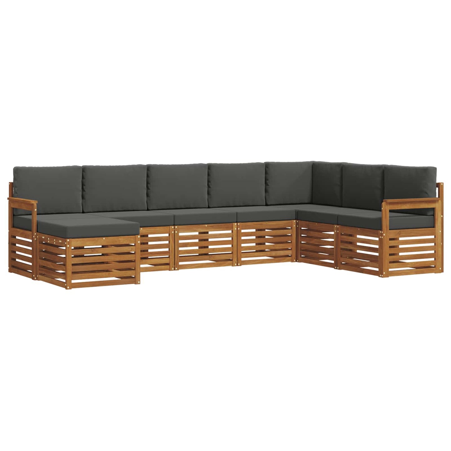 Outdoor-Sofagarnitur 8 stk. Natur und Anthrazit