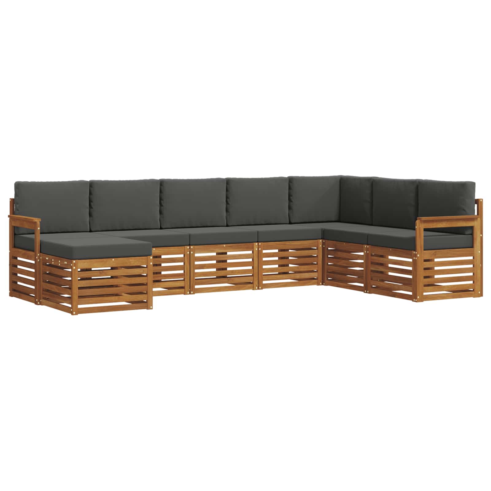 Outdoor-Sofagarnitur 8 stk. Natur und Anthrazit
