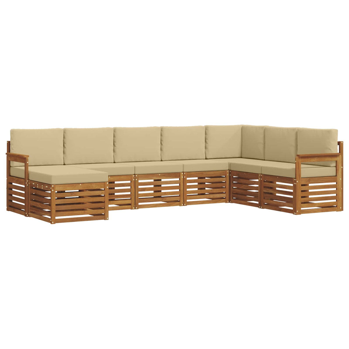 Outdoor-Sofagarnitur 8 stk. Natur und Beige