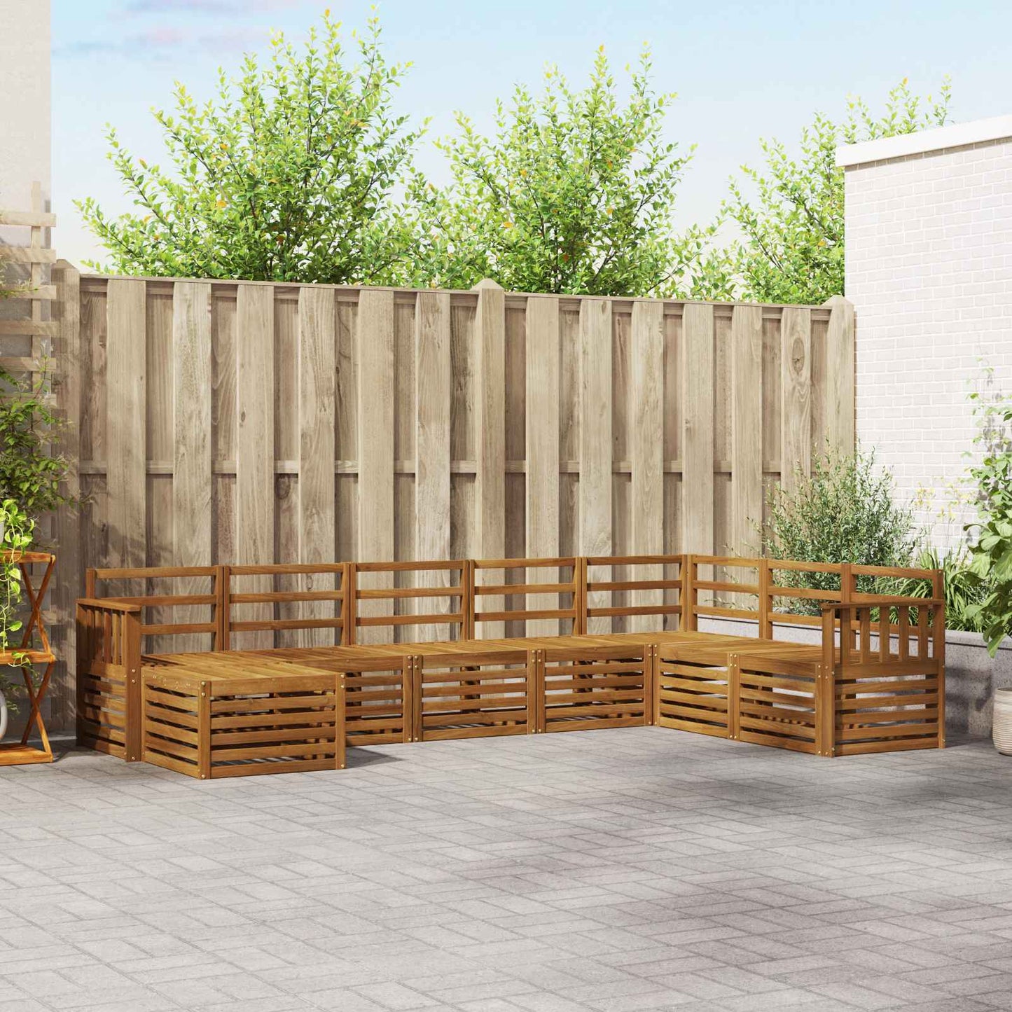 Outdoor-Sofagarnitur 8 pcs Natur Massivholz Akazie