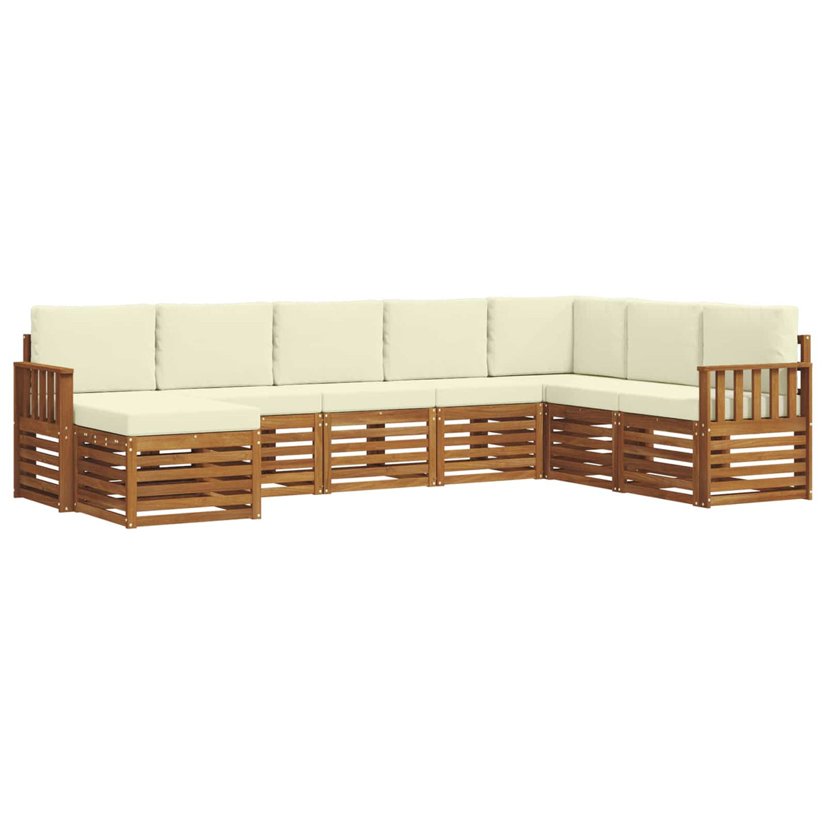 Outdoor-Sofagarnitur 8 stk. Natur und Creme
