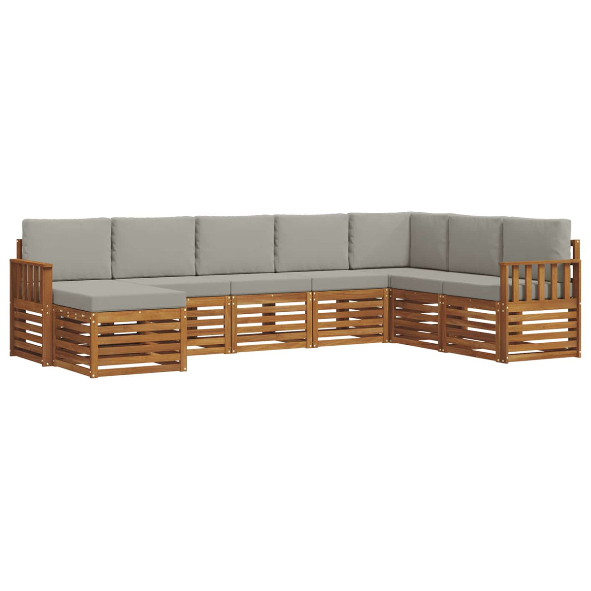 Outdoor-Sofagarnitur 8 stk. Natur und Hellgrau