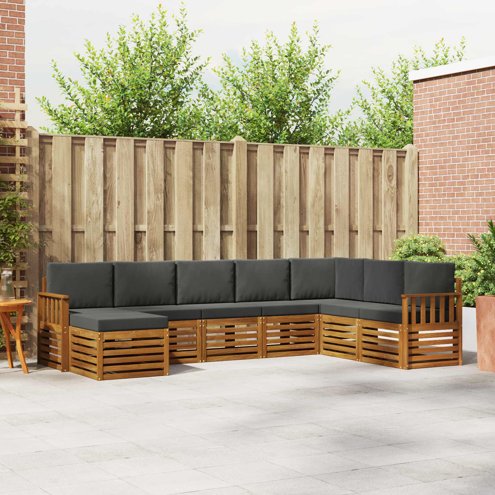 Outdoor-Sofagarnitur 8 stk. Natur und Anthrazit