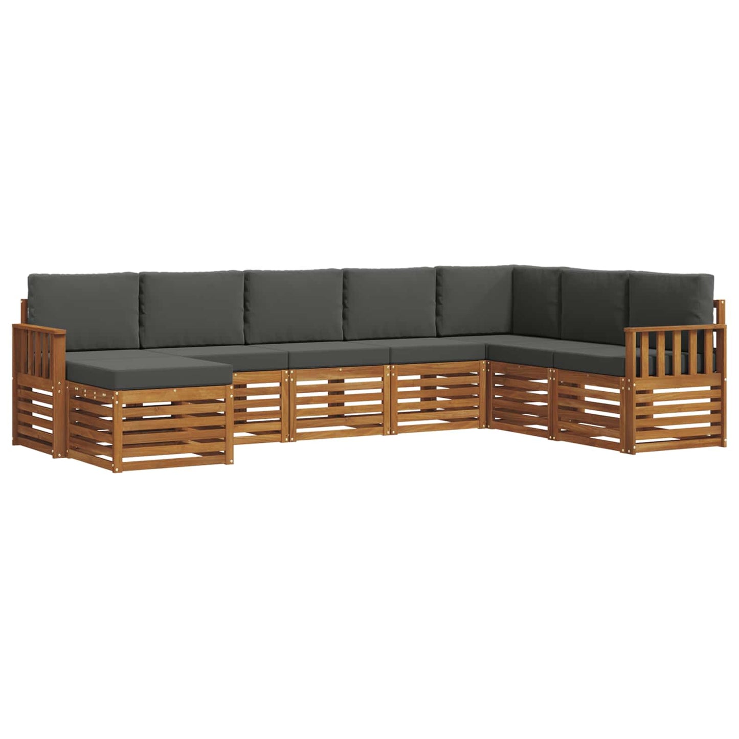 Outdoor-Sofagarnitur 8 stk. Natur und Anthrazit