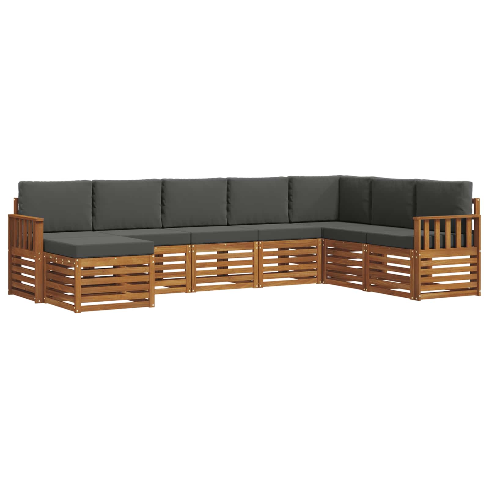 Outdoor-Sofagarnitur 8 stk. Natur und Anthrazit