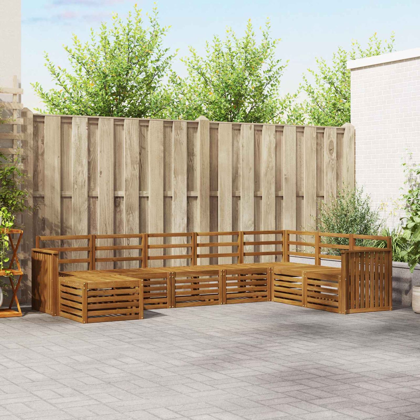 Outdoor-Sofagarnitur 8 pcs Natur Massivholz Akazie